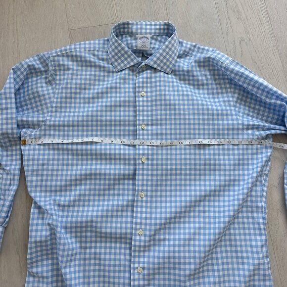 Brooks Brothers Blue Gingham Checkered Button Down XXL - Picture 2 of 5